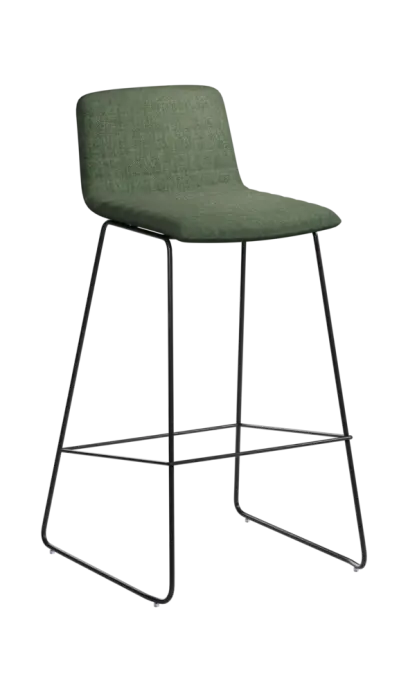 ARCA BAR BLACK, židle barová, látka zelená